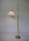 German Height-Adjustable Floor Lamp in Brass with Glass Shade, 1950s 7