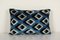 Blue Silk & Ikat Velvet Uzbek Pillow Cover, 2010s 1