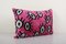 Pink Silk and Velvet Eye Ikat Pillow Cover, 2010s 2