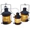 Antique Brass Oil-Burning Ship Lanterns by Anchor, Set of 3 1