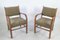 Mid-Century German Lounge Chairs in Khaki, 1950s, Set of 2 2