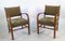 Mid-Century German Lounge Chairs in Khaki, 1950s, Set of 2 1