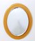 Oval Beveled Wall Mirror with Orange Glass Frame in the style of Fontana Arte, 1960s 5