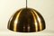 Vintage Brass Hemisphere Pendant Lamp, 1960s 5