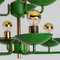 Chandelier in Brass and Green Meta in the style of Stilnovo, Italy, 1960s 4