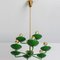 Chandelier in Brass and Green Meta in the style of Stilnovo, Italy, 1960s 5