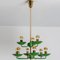 Chandelier in Brass and Green Meta in the style of Stilnovo, Italy, 1960s 12
