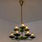 Chandelier in Brass and Green Meta in the style of Stilnovo, Italy, 1960s 10
