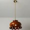 Lámpara de araña alemana de cerámica esmaltada en marrón Fat Lava, 1960, Imagen 4
