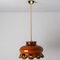 Lámpara de araña alemana de cerámica esmaltada en marrón Fat Lava, 1960, Imagen 2