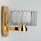 Brass and Glass Wall Light Fixture from Hillebrand, 1970s 1