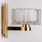 Brass and Glass Wall Light Fixture from Hillebrand, 1970s, Image 5