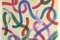 Natalia Roman, Vivid Gestures Diptychon auf Vanille mit Pinselstrichen in Rot, Pink und Grün, 2022, Acryl auf Aquarellpapier 7