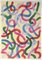 Natalia Roman, Vivid Gestures Diptychon auf Vanille mit Pinselstrichen in Rot, Pink und Grün, 2022, Acryl auf Aquarellpapier 5