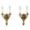 Louis XV French Bronze Cherubs Wall Sconces, 1930s, Set of 2 1