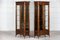 Walnut Faux Bamboo Glazed Display Cabinets, Set of 2 2