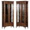 Walnut Faux Bamboo Glazed Display Cabinet 1