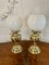 Antique Oil Lamps in Brass, 1900s, Set of 2 1