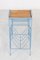 Tavolino blu con ripiano in legno, anni '60, Immagine 9