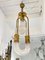 Italian Brass Pendant Light in Murano Glass attributed to Aldo Nason for Mazzega, 1970s 1