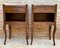 French Nightstands in Walnut, 1890s, Set of 2 1