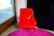 Italienischer Sessel mit roter Vinylbeschichtung, 1950er 1