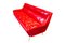 Sofá italiano con revestimiento de vinilo rojo, años 50, Imagen 2