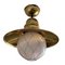 Vintage Glass and Gilt Brass Boat Ceiling Lamp, Image 6