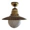 Lámpara de techo vintage en forma de barco de vidrio y latón dorado, Imagen 7