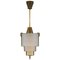 Art Deco Pendant in Brass and Glass, 1930s 3