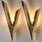 Art Deco Style Brass and Chrome Wall Sconce, 1980s, Image 4