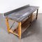 Large Zinc Top Bench Console Table Potting Bench, 1960s, Image 8