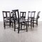 Elm and Ash Ebonised Church Chapel Dining Chairs, 1960s, Set of 6 6