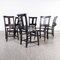 Elm and Ash Ebonised Church Chapel Dining Chairs, 1960s, Set of 6, Image 6
