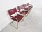 Bauhaus Red Leather Dining Chairs by Mart Stam, 1980s, Set of 4 5
