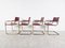 Bauhaus Red Leather Dining Chairs by Mart Stam, 1980s, Set of 4 10