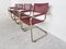 Bauhaus Red Leather Dining Chairs by Mart Stam, 1980s, Set of 4 7