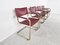 Bauhaus Red Leather Dining Chairs by Mart Stam, 1980s, Set of 4 6