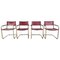 Bauhaus Red Leather Dining Chairs by Mart Stam, 1980s, Set of 4 1