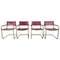 Chaises de Salle à Manger Bauhaus en Cuir Rouge par Mart Stam, 1980s, Set de 4 1