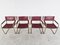 Bauhaus Red Leather Dining Chairs by Mart Stam, 1980s, Set of 4 4