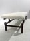 Mid-Century Modern Italian Bench in White Boucle Fabric & Wood, 1960s 3