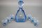 Art Deco Bohemian Blue Color Glass Decanter and Glasses, 1930s, Set of 7 4
