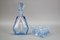 Art Deco Bohemian Blue Color Glass Decanter and Glasses, 1930s, Set of 7 9