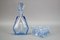 Art Deco Bohemian Blue Color Glass Decanter and Glasses, 1930s, Set of 7, Image 9