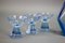 Art Deco Bohemian Blue Color Glass Decanter and Glasses, 1930s, Set of 7, Image 11