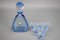Art Deco Bohemian Blue Color Glass Decanter and Glasses, 1930s, Set of 7 6