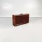 Mid-Century Modern Italian Brown Leather with Beige Fabric Luggage, 1970s 2