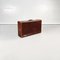 Mid-Century Modern Italian Brown Leather with Beige Fabric Luggage, 1970s, Image 2