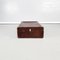 Valise Mid-Century en Cuir Marron avec Tissu Beige, Italie, 1970s 5